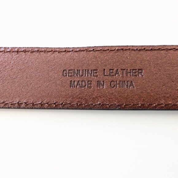 LAUREN RALPH LAUREN Belt 42 Brown Leather‎ Light Distressed Silver Tone Buckle - Picture 10 of 16